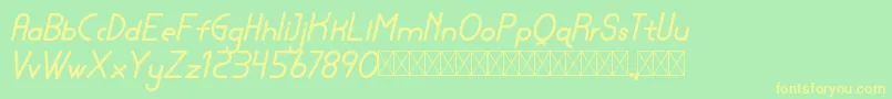 lamborgini bolditalic personal Font – Yellow Fonts on Green Background