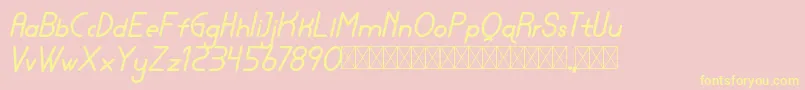 lamborgini bolditalic personal-Schriftart – Gelbe Schriften auf rosa Hintergrund