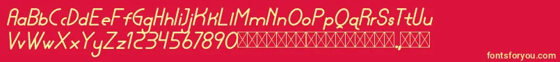 lamborgini bolditalic personal Font – Yellow Fonts on Red Background