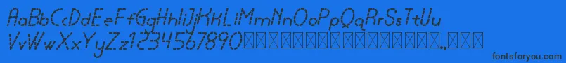 lamborgini bolditalicdash personal Font – Black Fonts on Blue Background