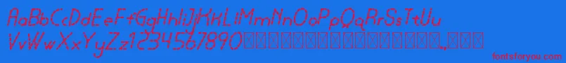 lamborgini bolditalicdash personal Font – Red Fonts on Blue Background