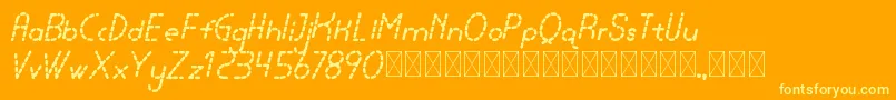 lamborgini bolditalicdash personal-Schriftart – Gelbe Schriften auf orangefarbenem Hintergrund