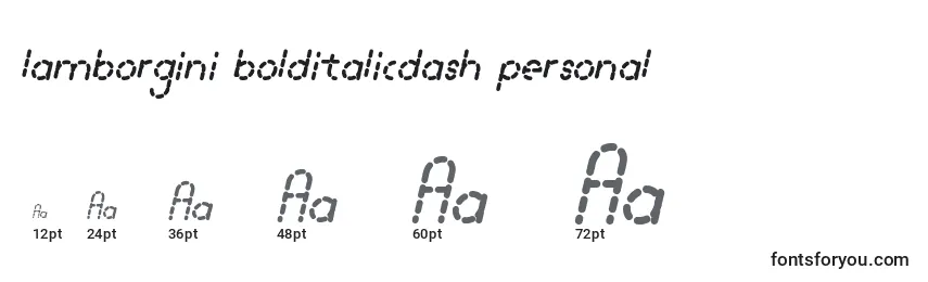 Lamborgini bolditalicdash personal Font Sizes