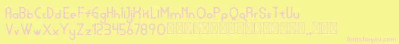 lamborgini extrabolddash personal-fontti – vaaleanpunaiset fontit keltaisella taustalla