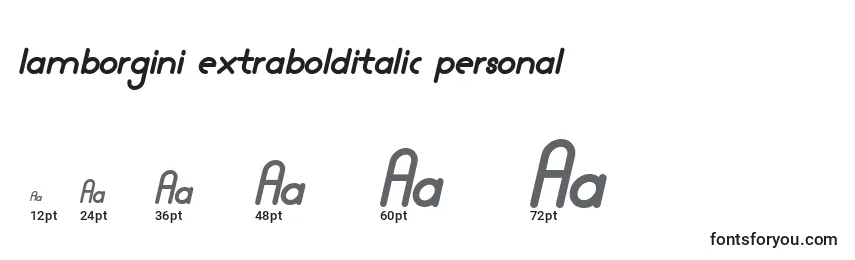Lamborgini extrabolditalic personal Font Sizes