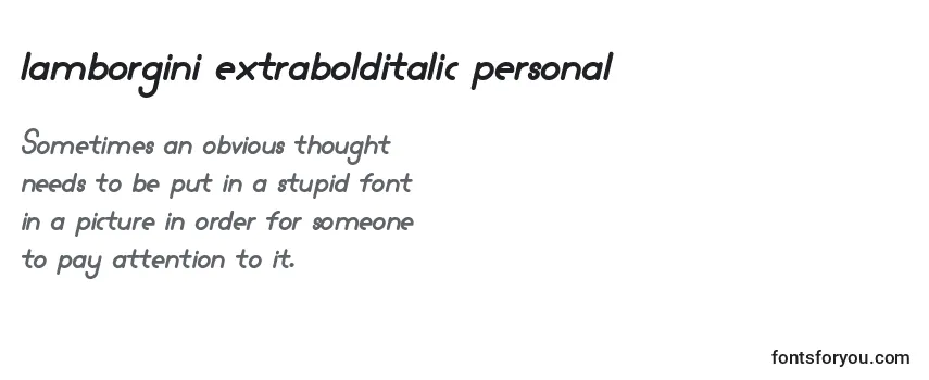 Review of the Lamborgini extrabolditalic personal Font