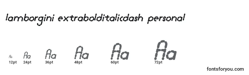 Lamborgini extrabolditalicdash personal Font Sizes