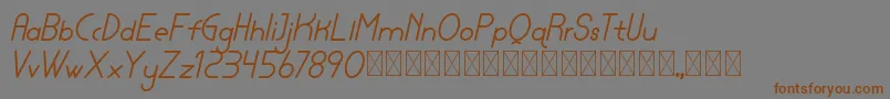 lamborgini italic personal-Schriftart – Braune Schriften auf grauem Hintergrund