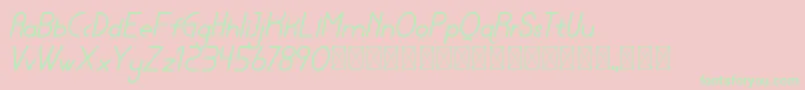 lamborgini italic personal-Schriftart – Grüne Schriften auf rosa Hintergrund