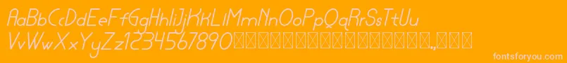 lamborgini italic personal-Schriftart – Rosa Schriften auf orangefarbenem Hintergrund