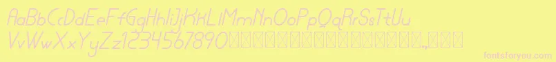 lamborgini italic personal-Schriftart – Rosa Schriften auf gelbem Hintergrund