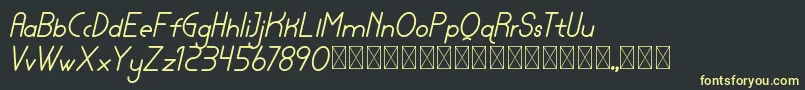 lamborgini italic personal-Schriftart – Gelbe Schriften auf schwarzem Hintergrund