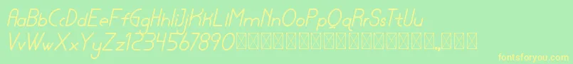 Fonte lamborgini italic personal – fontes amarelas em um fundo verde