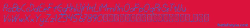 lamborgini italicdash personal Font – Blue Fonts on Red Background