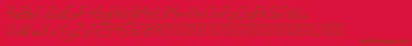 lamborgini italicdash personal-Schriftart – Braune Schriften auf rotem Hintergrund