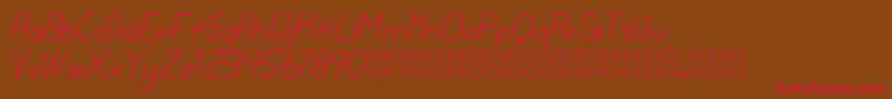 lamborgini italicdash personal-Schriftart – Rote Schriften auf braunem Hintergrund