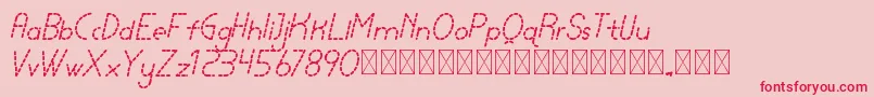 lamborgini italicdash personal Font – Red Fonts on Pink Background