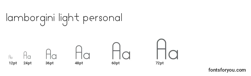 Lamborgini light personal Font Sizes