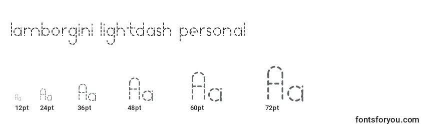 Lamborgini lightdash personal Font Sizes