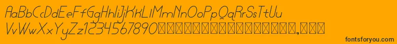 Weitere Informationen zur lamborgini lightitalic personal-Schriftart lamborgini lightitalic personal-Schriftart – Schwarze Schriften auf orangefarbenem Hintergrund