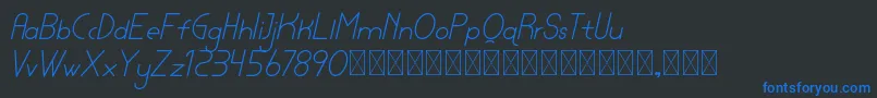 lamborgini lightitalic personal Font – Blue Fonts on Black Background