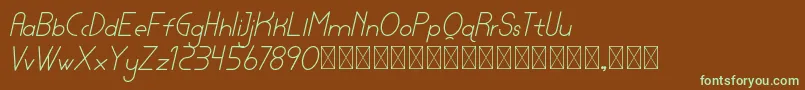 lamborgini lightitalic personal Font – Green Fonts on Brown Background