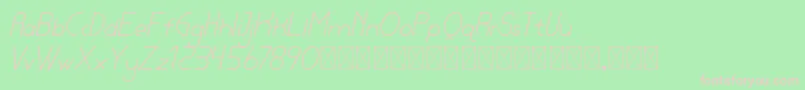 lamborgini lightitalic personal Font – Pink Fonts on Green Background