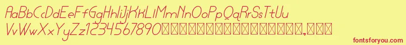 lamborgini lightitalic personal Font – Red Fonts on Yellow Background
