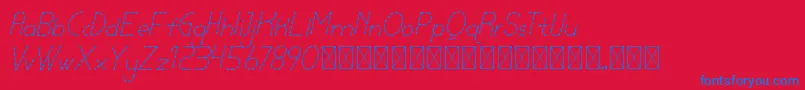 lamborgini lightitalicdash personal Font – Blue Fonts on Red Background