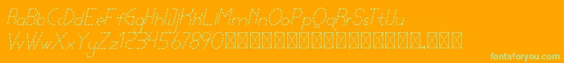lamborgini lightitalicdash personal-Schriftart – Grüne Schriften auf orangefarbenem Hintergrund