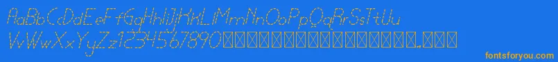 lamborgini lightitalicdash personal Font – Orange Fonts on Blue Background