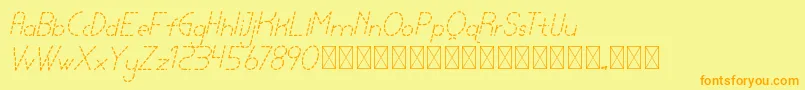 lamborgini lightitalicdash personal Font – Orange Fonts on Yellow Background