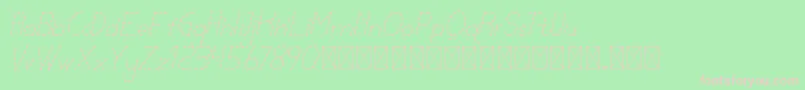 lamborgini lightitalicdash personal Font – Pink Fonts on Green Background