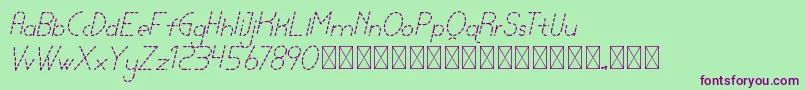 lamborgini lightitalicdash personal Font – Purple Fonts on Green Background