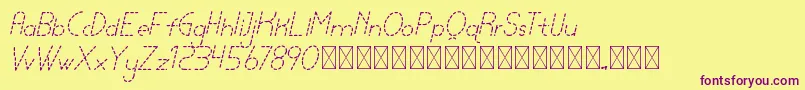 lamborgini lightitalicdash personal Font – Purple Fonts on Yellow Background