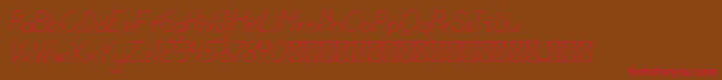 lamborgini lightitalicdash personal Font – Red Fonts on Brown Background