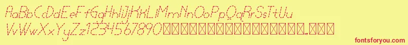 lamborgini lightitalicdash personal Font – Red Fonts on Yellow Background