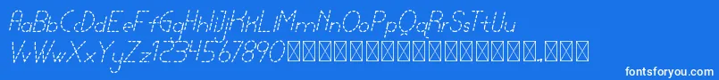 lamborgini lightitalicdash personal Font – White Fonts on Blue Background