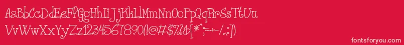 Phanrg Font – Pink Fonts on Red Background