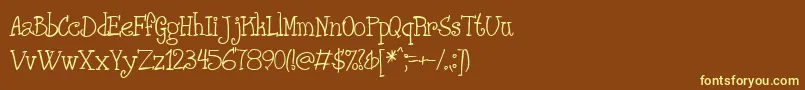 Phanrg-fontti – keltaiset fontit ruskealla taustalla