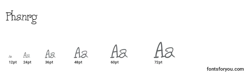 Phanrg Font Sizes
