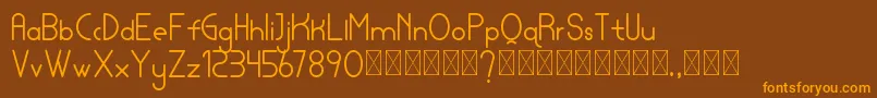 フォントlamborgini personal – オレンジ色の文字が茶色の背景にあります。