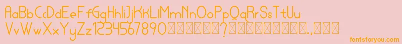 フォントlamborgini personal – オレンジの文字がピンクの背景にあります。
