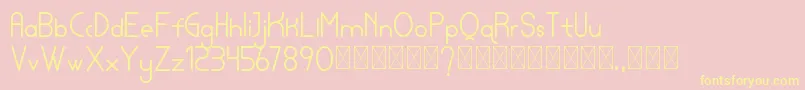lamborgini personal-fontti – keltaiset fontit vaaleanpunaisella taustalla