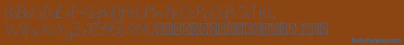 lamborgini thin personal-Schriftart – Blaue Schriften auf braunem Hintergrund