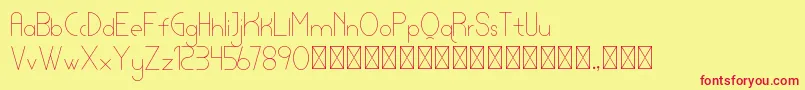 lamborgini thin personal-Schriftart – Rote Schriften auf gelbem Hintergrund