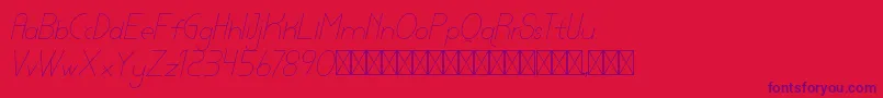 Weitere Informationen zur lamborgini thinitalic personal-Schriftart lamborgini thinitalic personal-Schriftart – Violette Schriften auf rotem Hintergrund