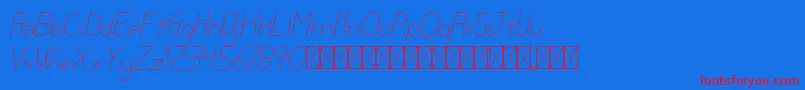 lamborgini thinitalic personal Font – Red Fonts on Blue Background