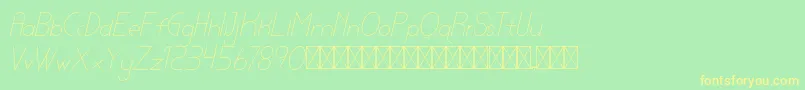 lamborgini thinitalic personal Font – Yellow Fonts on Green Background