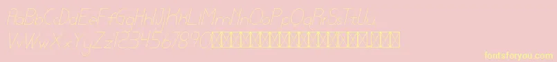 lamborgini thinitalic personal-Schriftart – Gelbe Schriften auf rosa Hintergrund